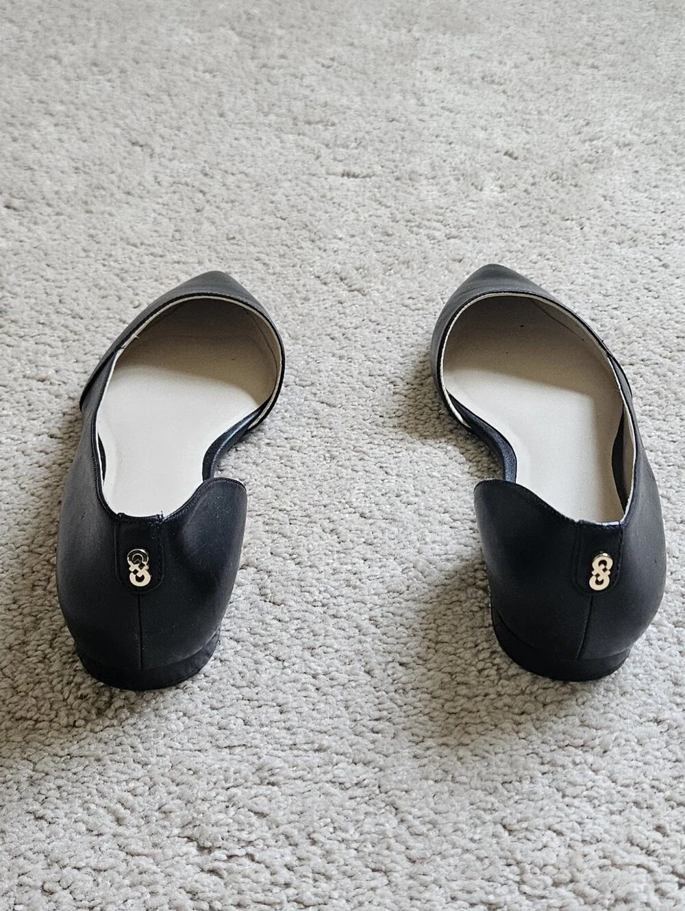 Cole Haan Bambra Skimmer II Black Leather Pointed Toe Flats  8.5
